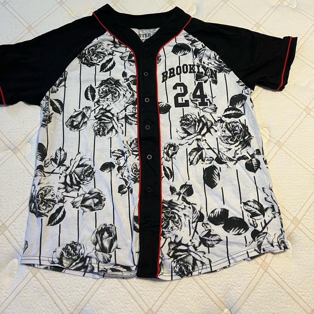 Men’s Baseball Shirt Floral Size XL